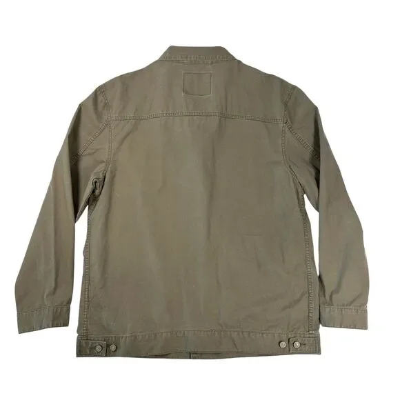 Levi's Men's XXL Field Jacket Olive Brown Canvas Utility Cargo Chore Coat Shell - Picture 2 of 10